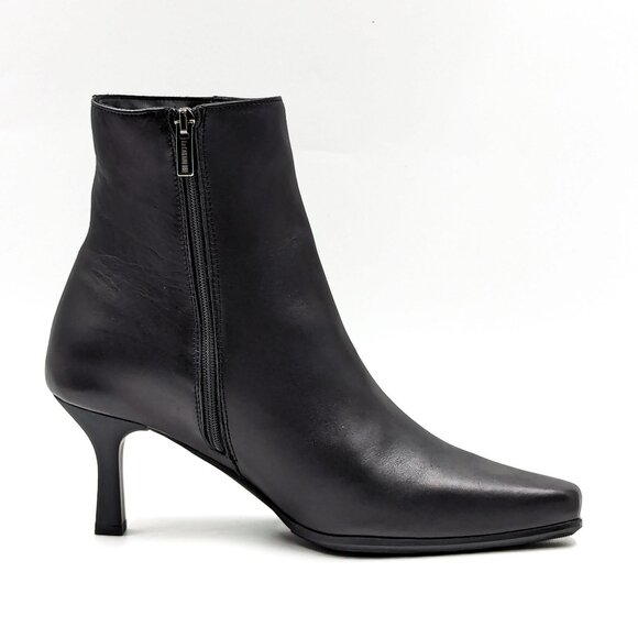 La Canadienne Women Tahlia Black Leather Dressy Office Heel Boots size 10 - Picture 11 of 11